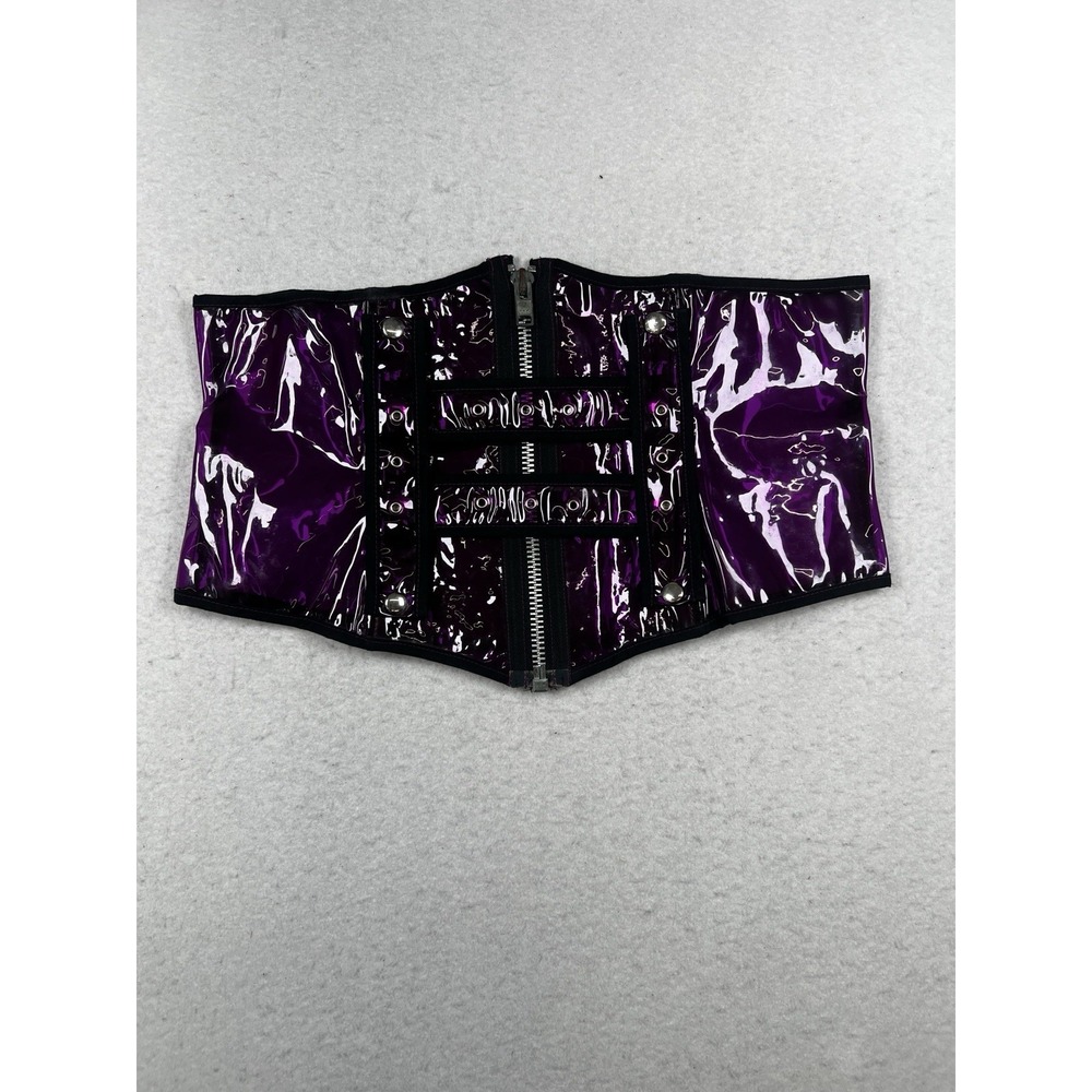 RARE LIP SERVICE 2004 SAMPLE Drastik Plastik Clear Purple Vinyl Waist Cincher